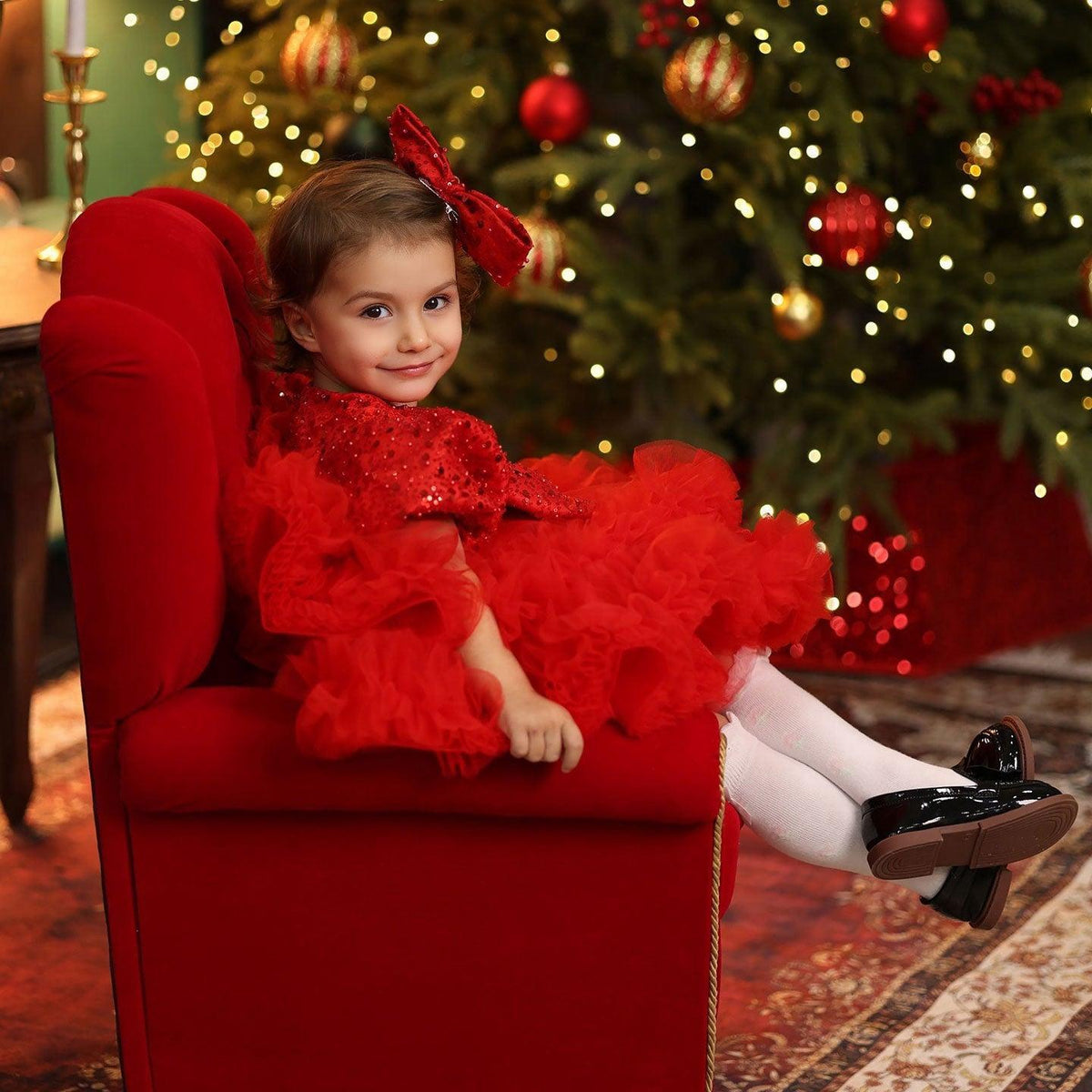 Jill Wish Sequins Lilac Knee Length Princess Flower Girl Dress J286