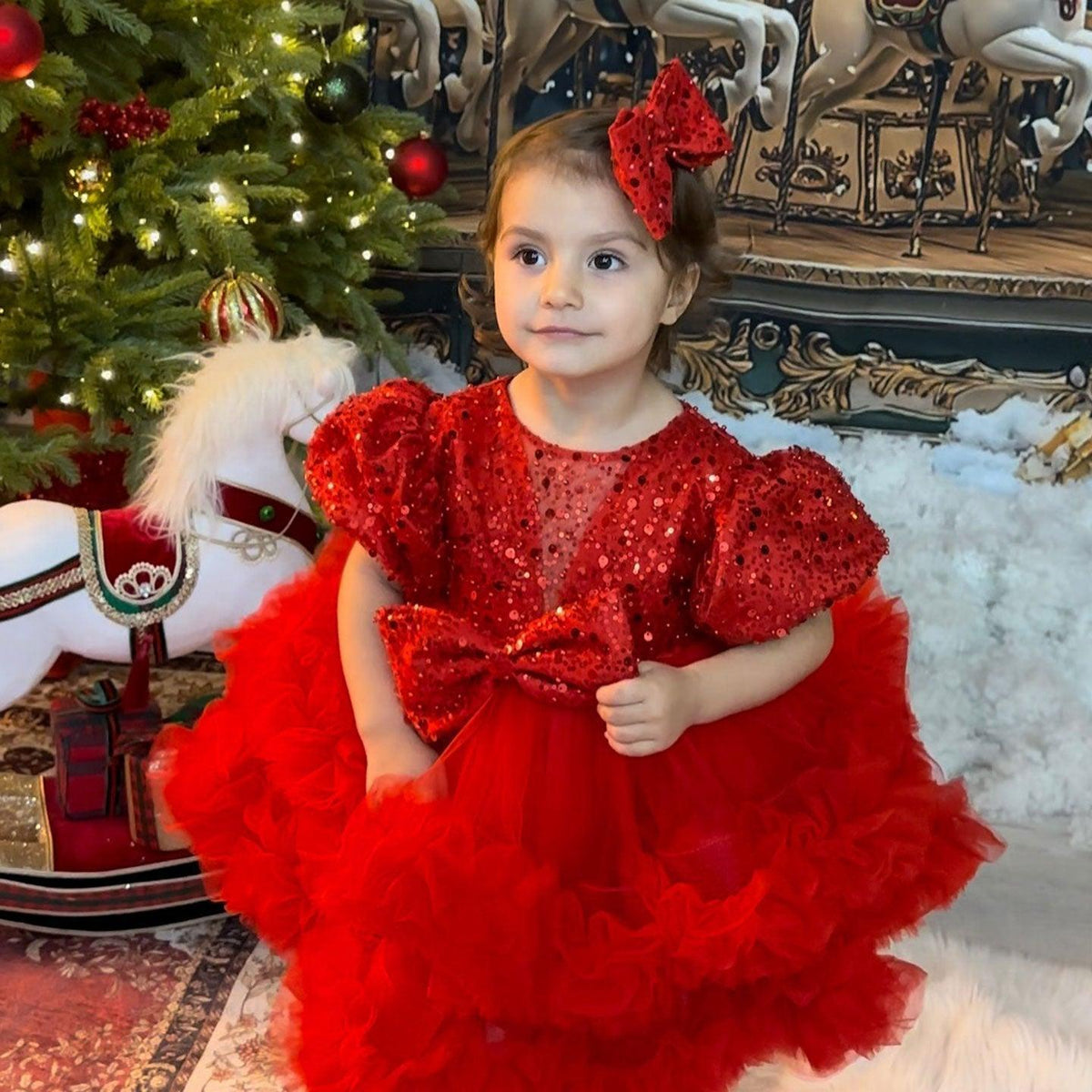 Jill Wish Sequins Lilac Knee Length Princess Flower Girl Dress J286