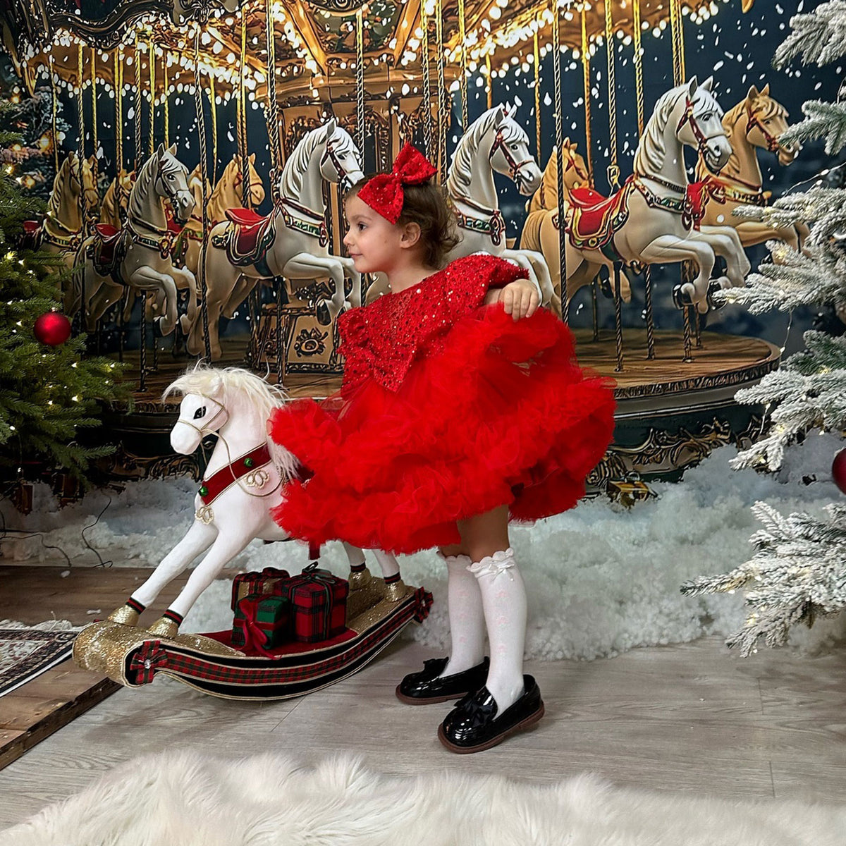 Jill Wish Sequins Lilac Knee Length Princess Flower Girl Dress J286