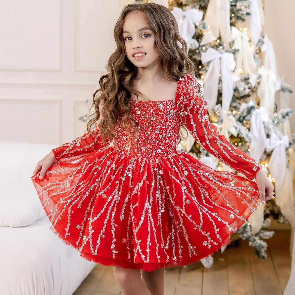 Jill Wish Sparkly Arabic Girl Dress Beading Purple Baby Kids J204