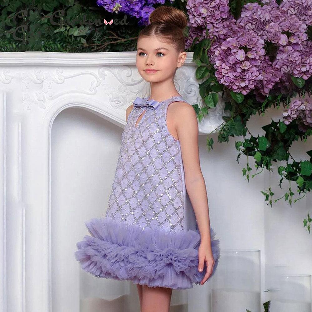 Jill Wish Sparkly Green Arabic Girl Dress Tiered Baby Kids Princess Birthday J173