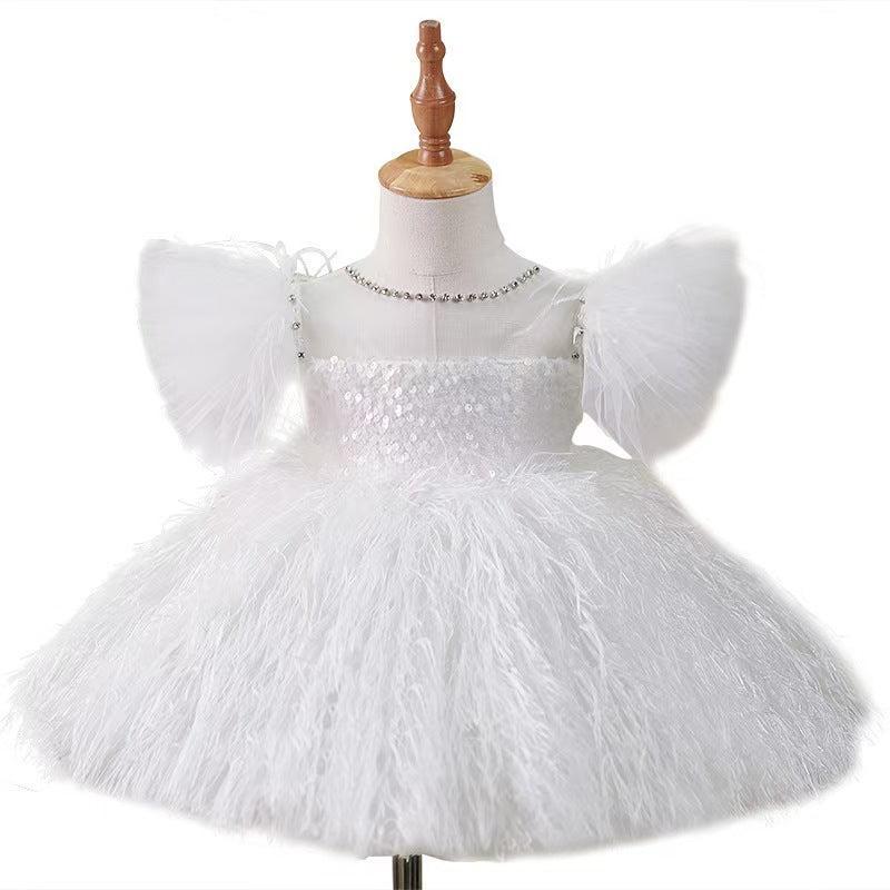 Jill Wish White Knee Length Baby 1st Birthday Girl Dress J304
