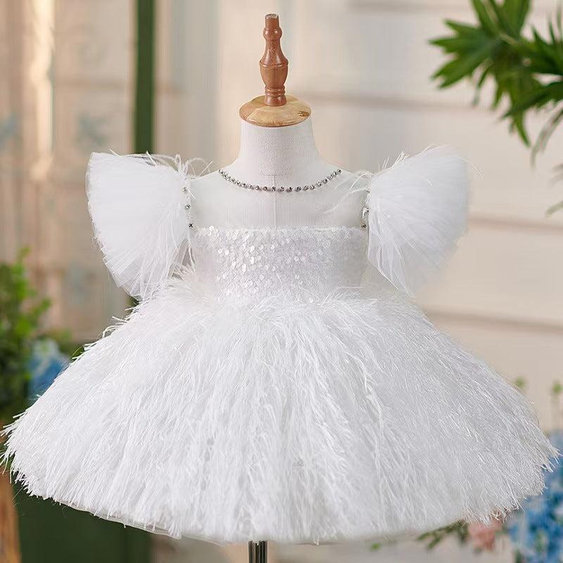 Jill Wish White Knee Length Baby 1st Birthday Girl Dress J304