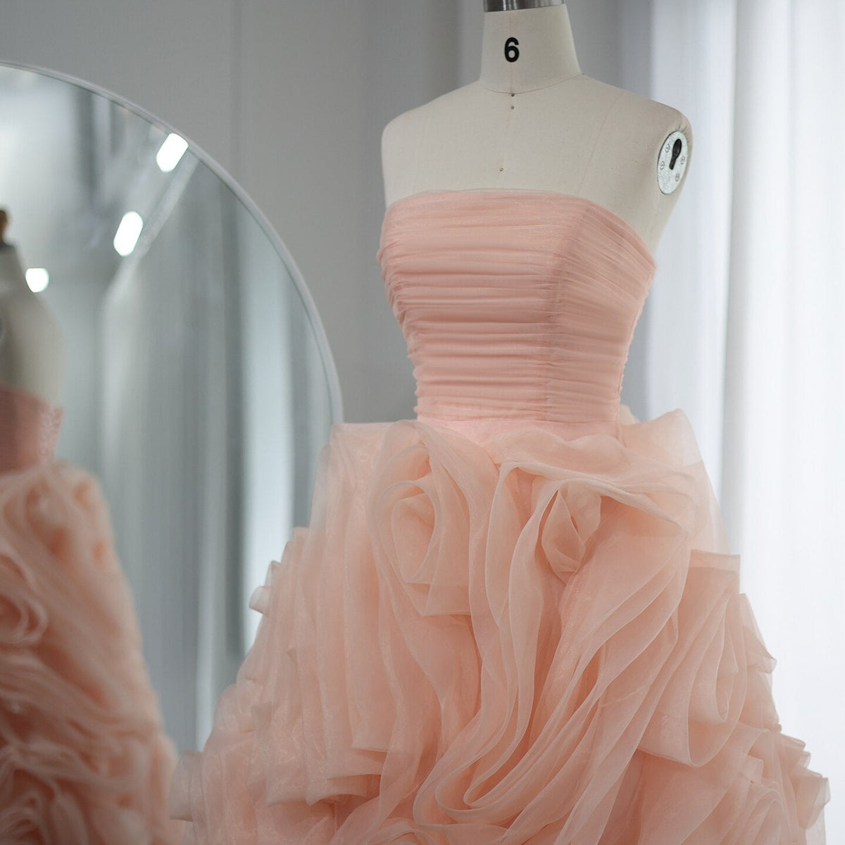Luxury 3D Rose Flower Pink Short Evening Dresses SS343