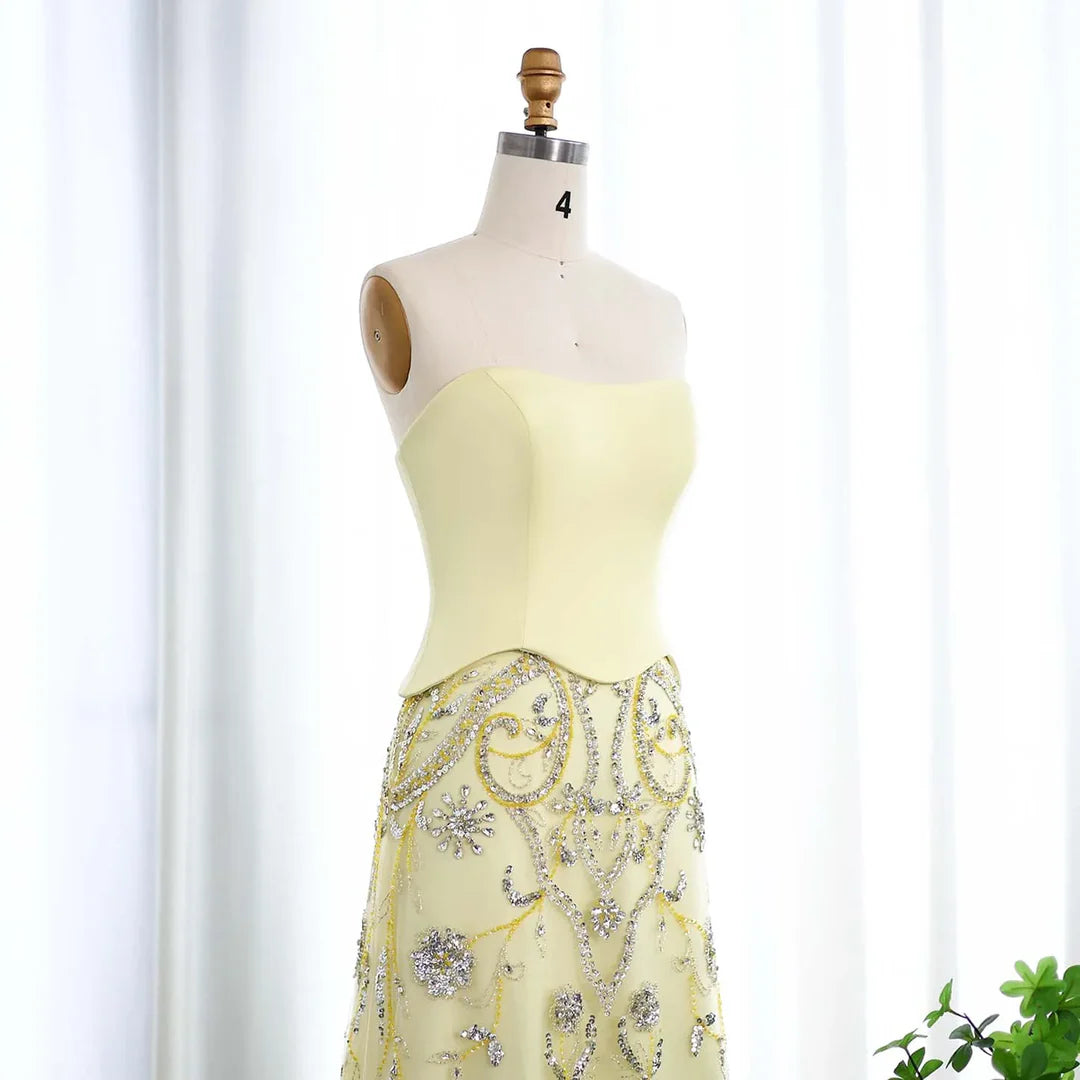 Luxury Arabic Evening Dress Wedding Formal Party Gowns SS254 no cap