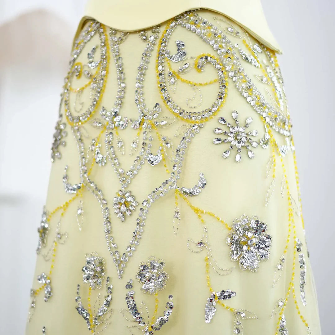 Luxury Arabic Evening Dress Wedding Formal Party Gowns SS254 no cap