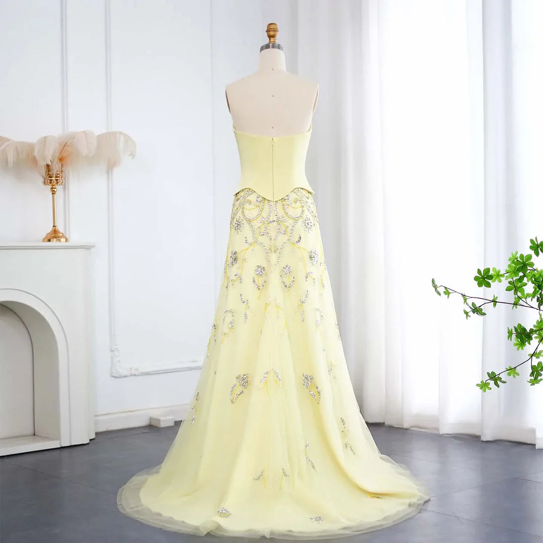 Luxury Arabic Evening Dress Wedding Formal Party Gowns SS254 no cap