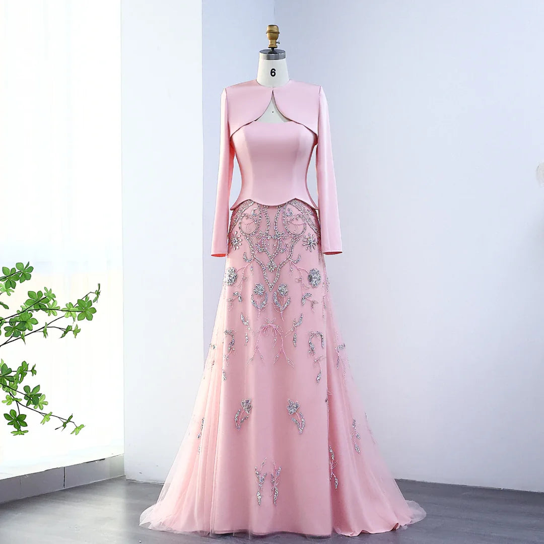 Luxury Arabic Evening Dress Wedding Formal Party Gowns SS254 no cap