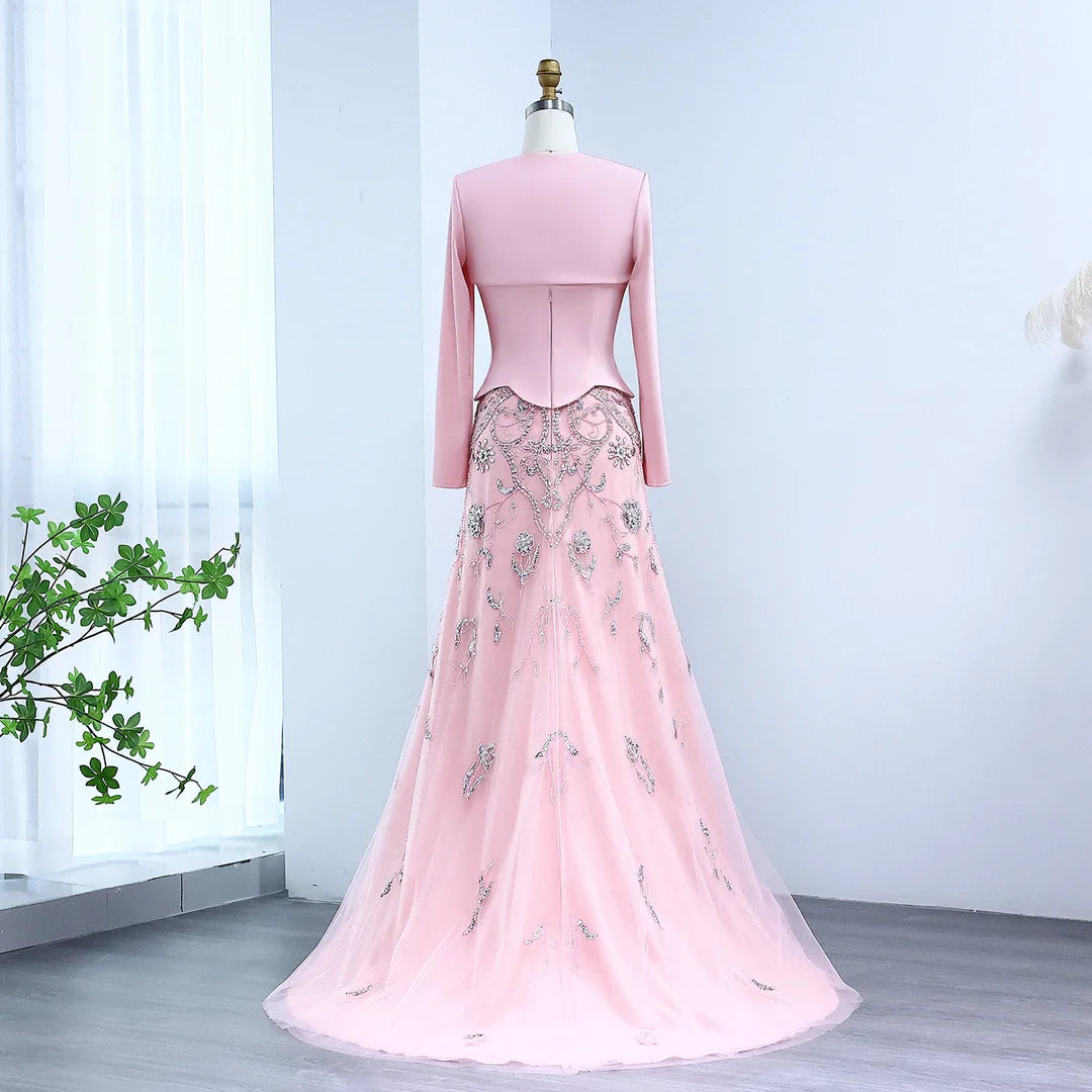 Luxury Arabic Evening Dress Wedding Formal Party Gowns SS254 no cap