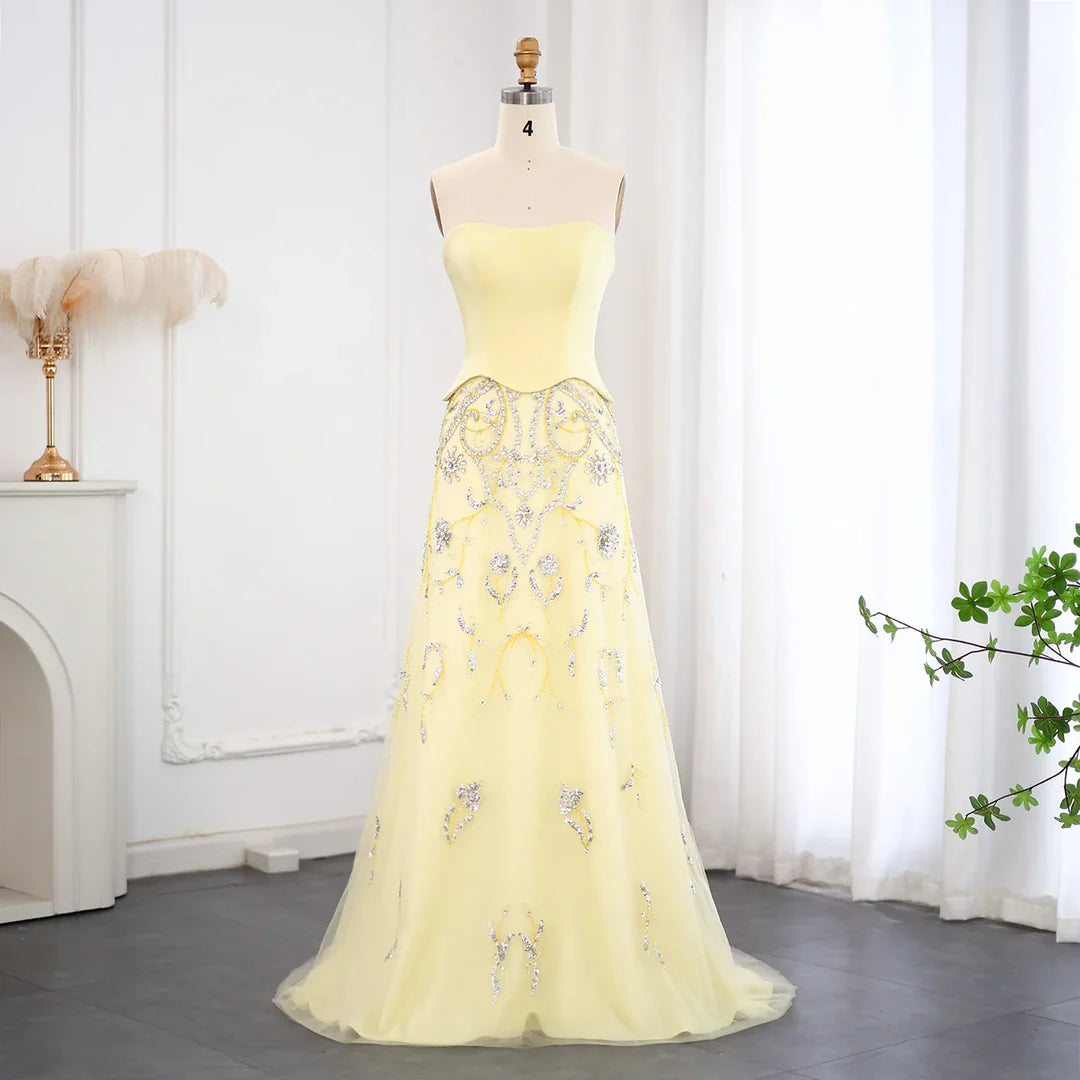 Luxury Arabic Evening Dress Wedding Formal Party Gowns SS254 no cap