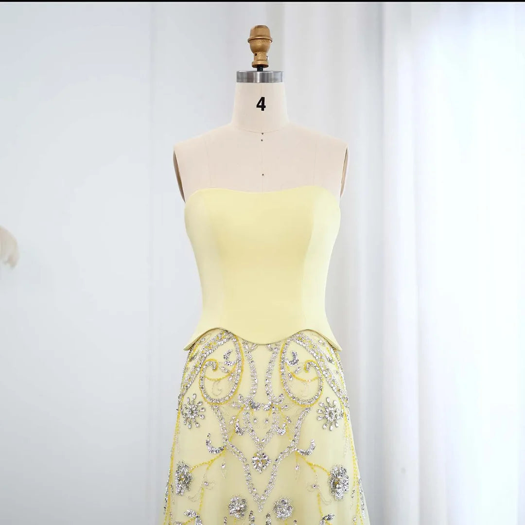 Luxury Arabic Evening Dress Wedding Formal Party Gowns SS254 no cap