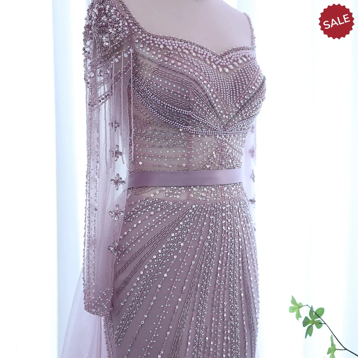 Luxury Champagne Mermaid Dubai Evening Dress with Detachable Overskirt Arabic Women Wedding Formal Party Gowns SS265