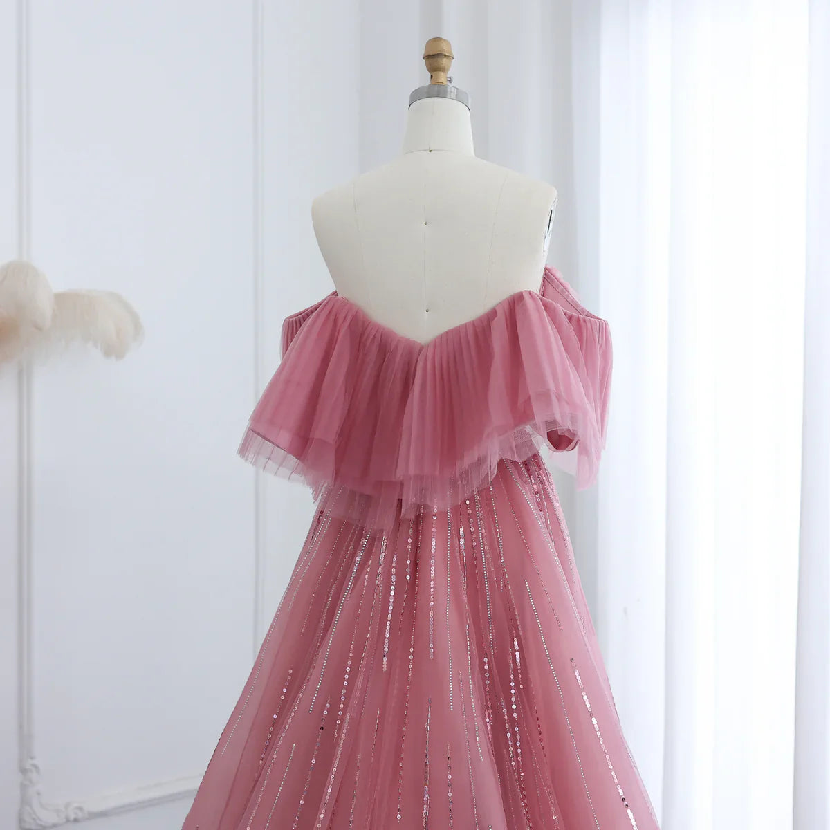 Luxury Dubai Ball Gown Fuchsia Evening Dress for Women Wedding 2023 Off Shoulder Arabic Celebrity Party Gown SS390
