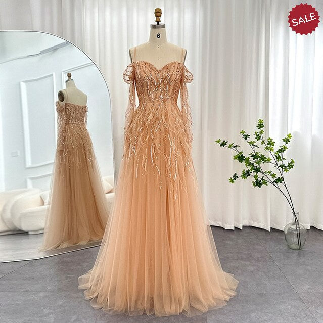 Luxury Dubai Feathers Lilac Evening Dresses for Women Wedding Elegant Emerald Green Arabic Formal Party Gowns SS351