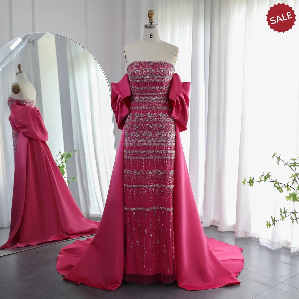 Luxury Dubai Sage Green Evening Dresses with Cape Arabic Blue Beaded Elegant Women Wedding Party Gowns SS238