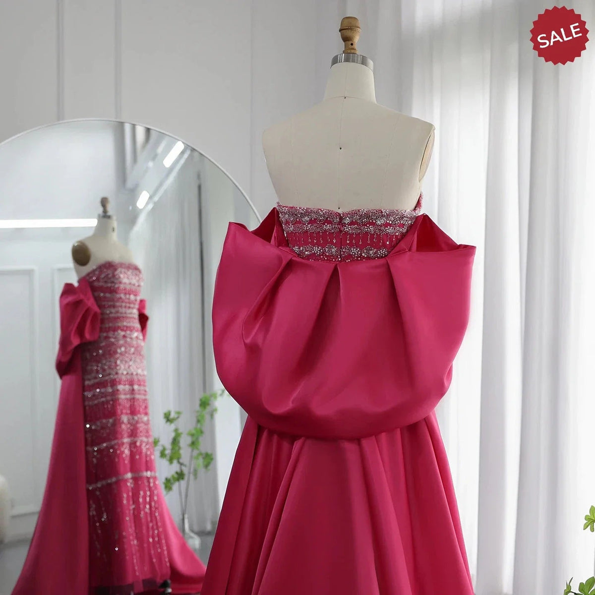 Luxury Dubai Sage Green Evening Dresses with Cape Arabic Blue Beaded Elegant Women Wedding Party Gowns SS238