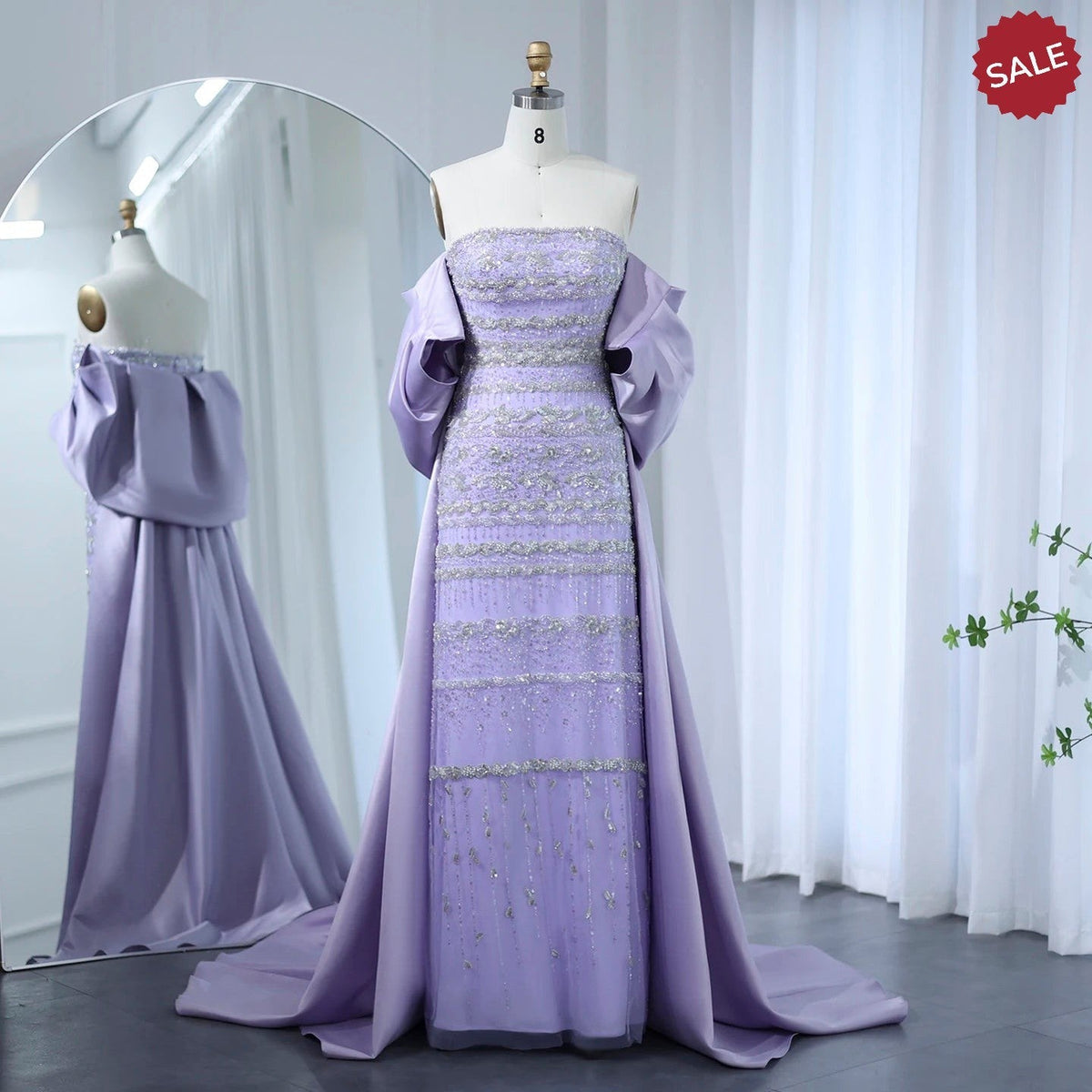 Luxury Dubai Sage Green Evening Dresses with Cape Arabic Blue Beaded Elegant Women Wedding Party Gowns SS238