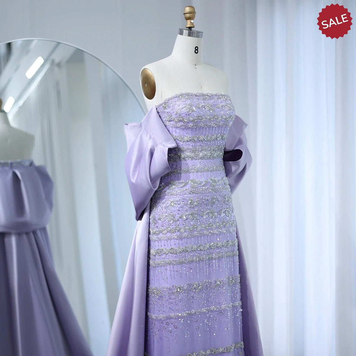 Luxury Dubai Sage Green Evening Dresses with Cape Arabic Blue Beaded Elegant Women Wedding Party Gowns SS238