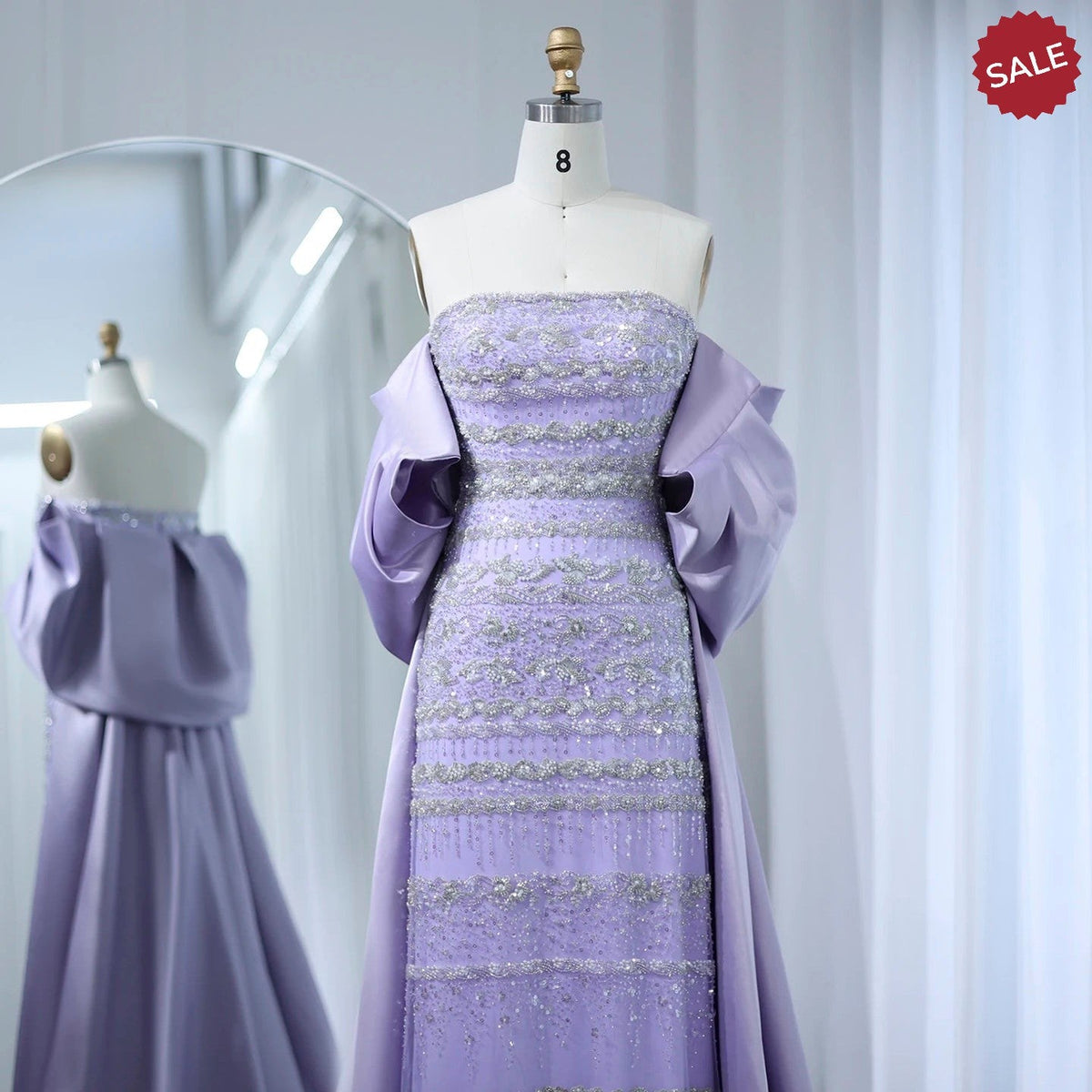 Luxury Dubai Sage Green Evening Dresses with Cape Arabic Blue Beaded Elegant Women Wedding Party Gowns SS238