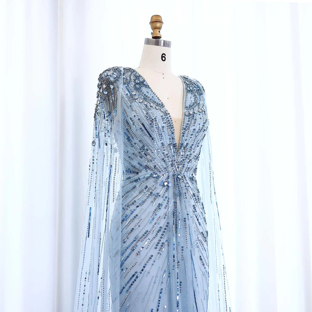 Luxury Dubai Sage Green Evening Dresses with Cape Fuchsia Crystal Gold Elegant Women Wedding Formal Party Gown SS399