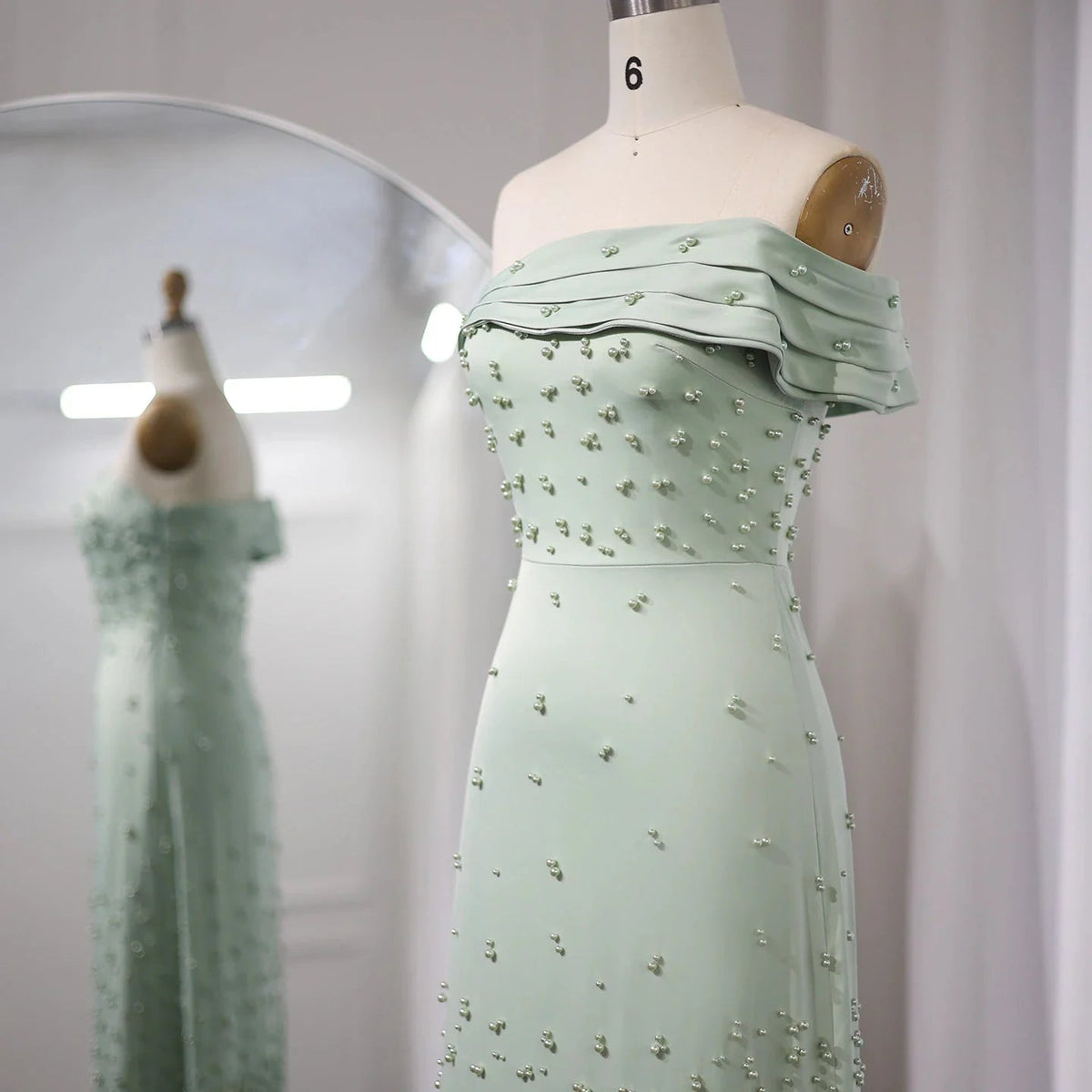 Luxury Feathers Dubai Pink Mermaid Evening Dress for Women Wedding Sage Green One Shoulder Arabic Party Gowns SS388
