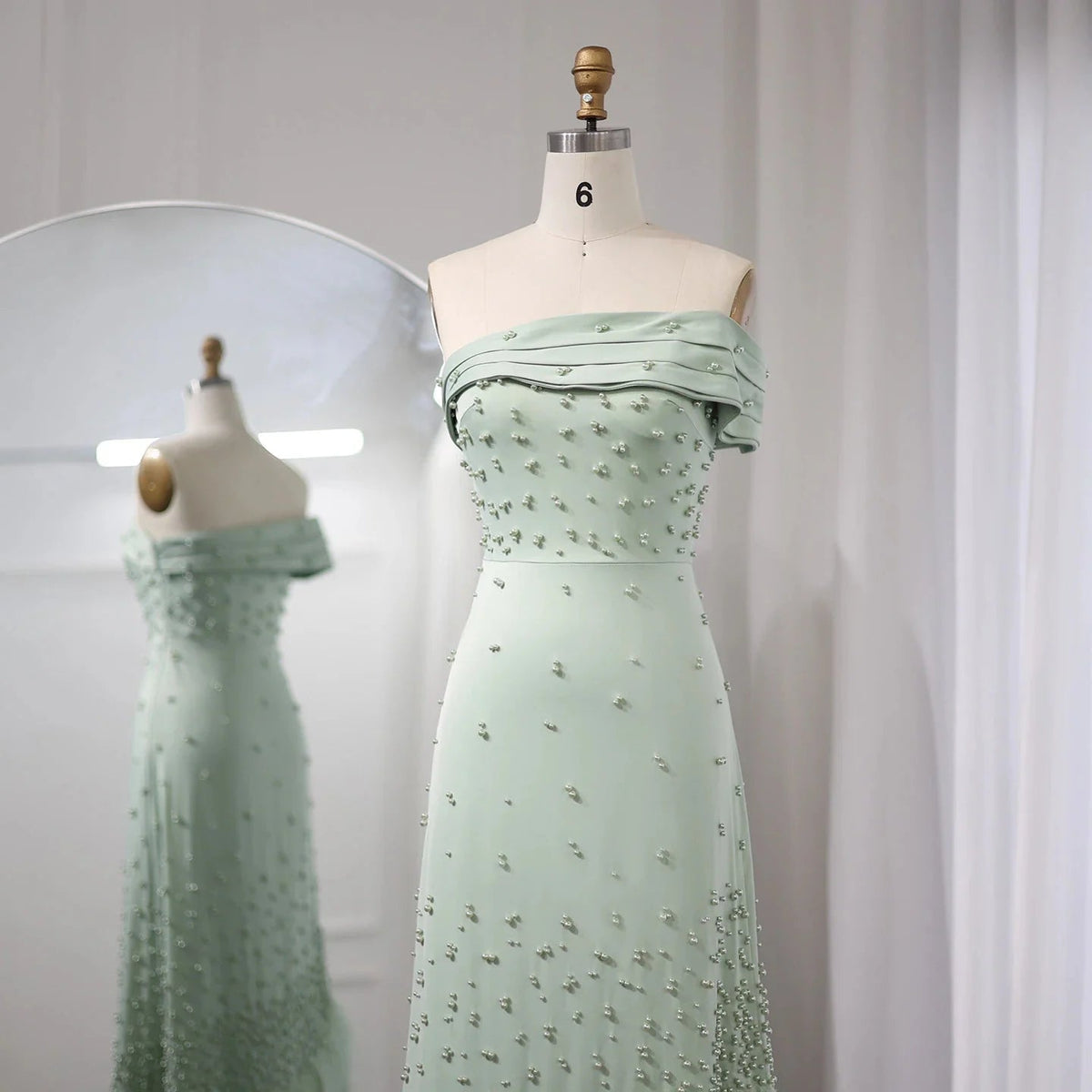 Luxury Feathers Dubai Pink Mermaid Evening Dress for Women Wedding Sage Green One Shoulder Arabic Party Gowns SS388