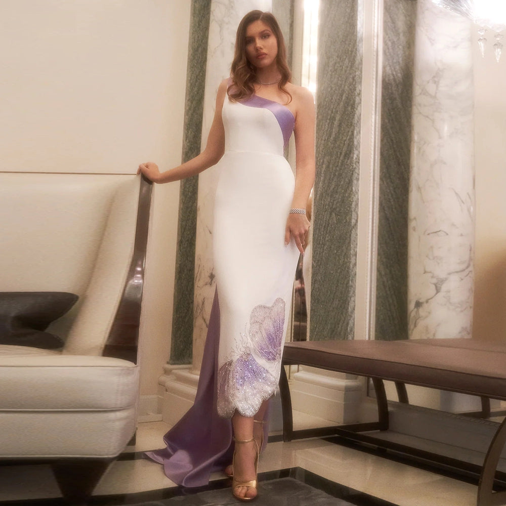 White Lilac Butterfly Luxury Evening Dresses for Women Wedding SS475