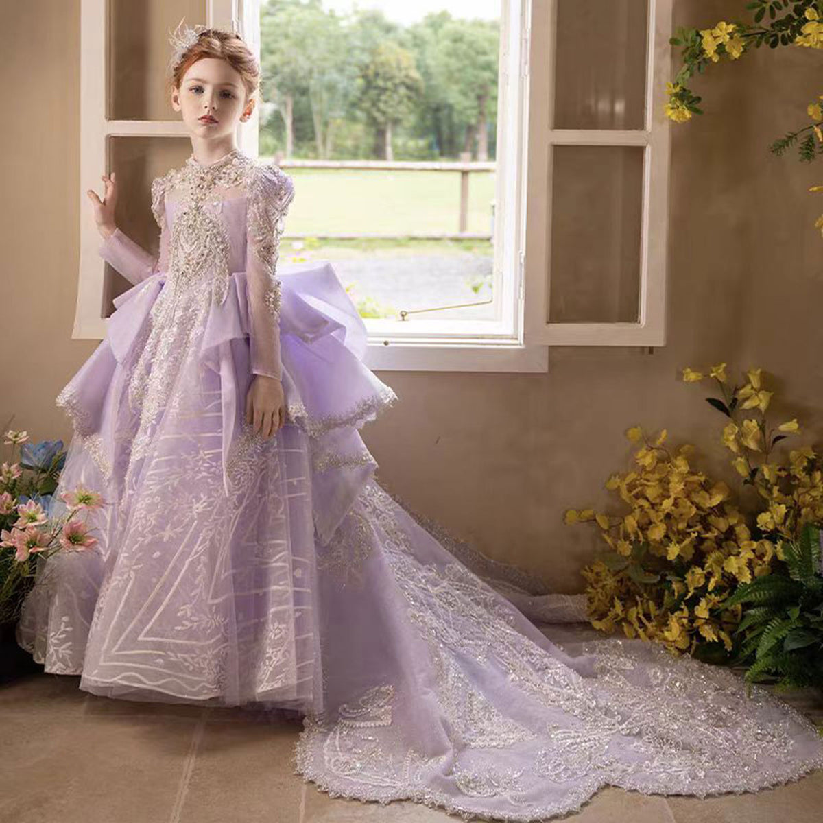 Luxury Girl Dress Crystal Princess Birthday Pageant Party Gown J123