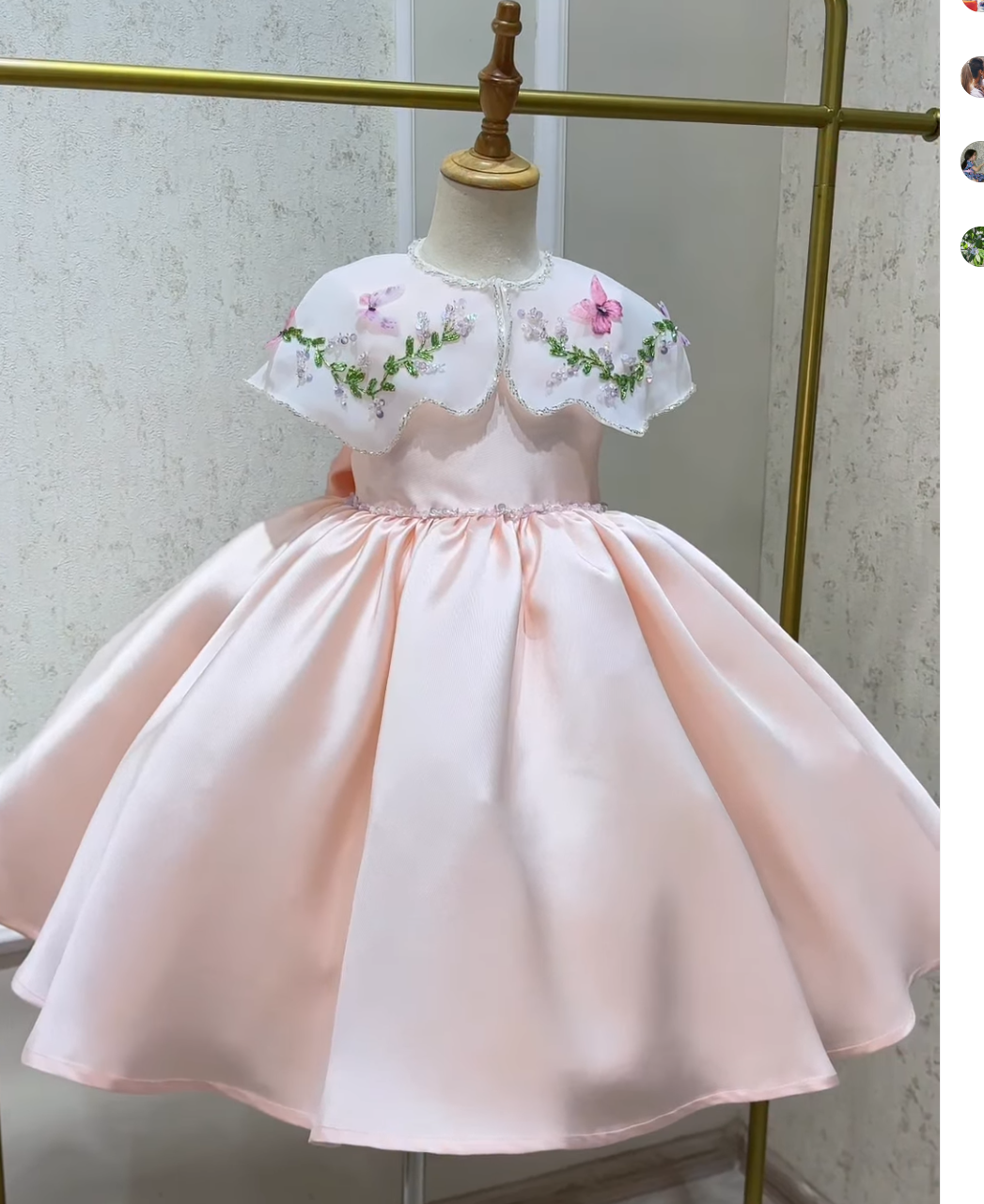 Luxury White Girl Dress Beaded Flowers Princess Birthday Gown J920