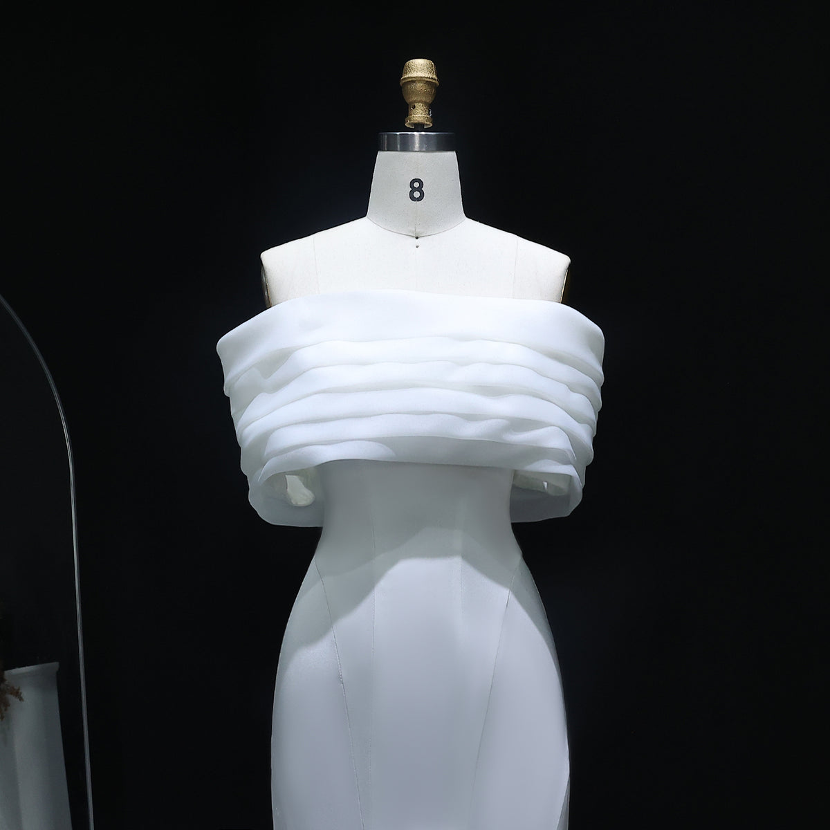 Elegant 3D flowers Off Shoulder White Evening Dress SF206