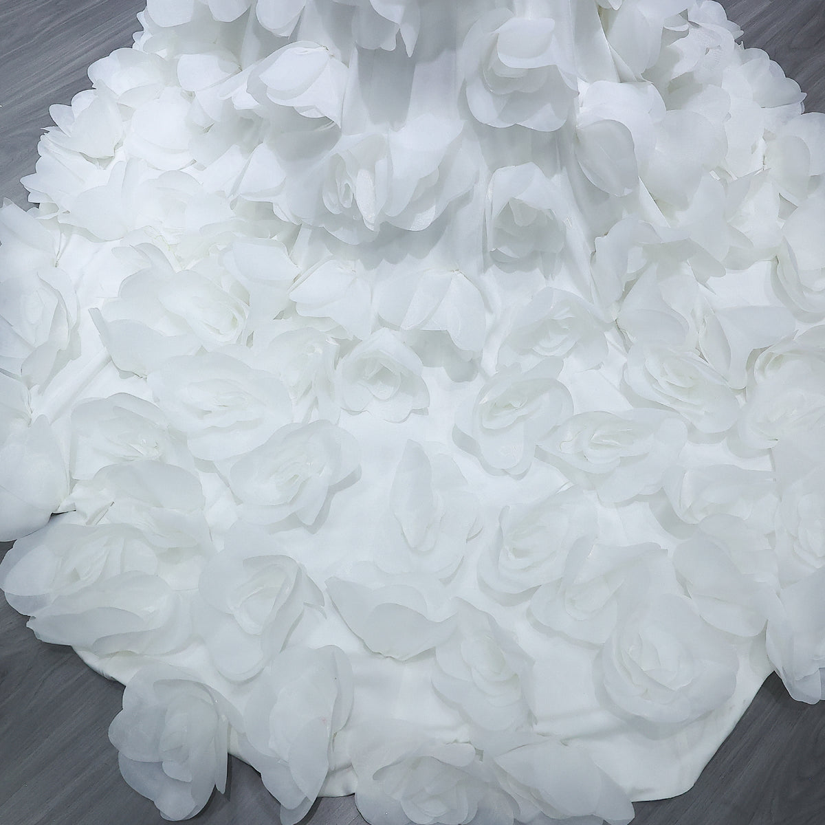 Elegant 3D flowers Off Shoulder White Evening Dress SF206