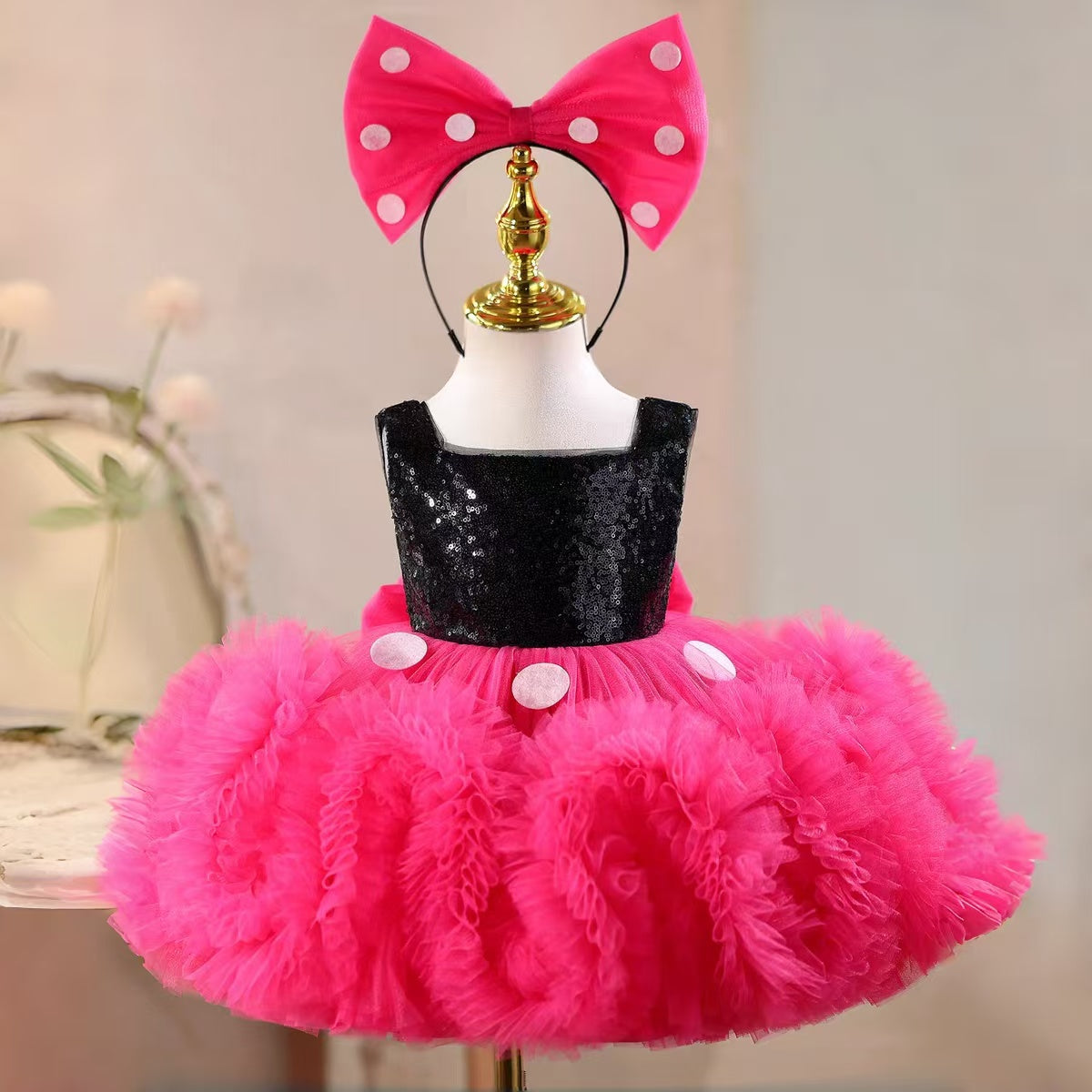 Lovely Flower Girl Dress Knee Length Princess Birthday Party Gown D188