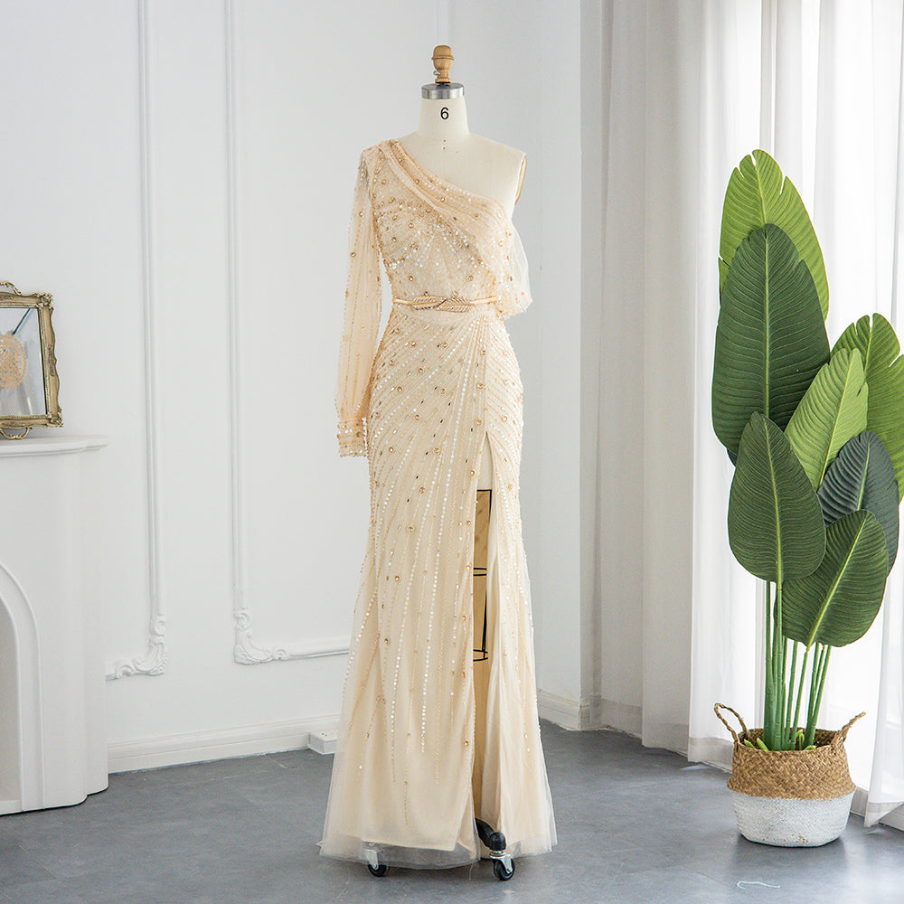 For Sale Green One Shoulder Mermaid Evening Dress SS267