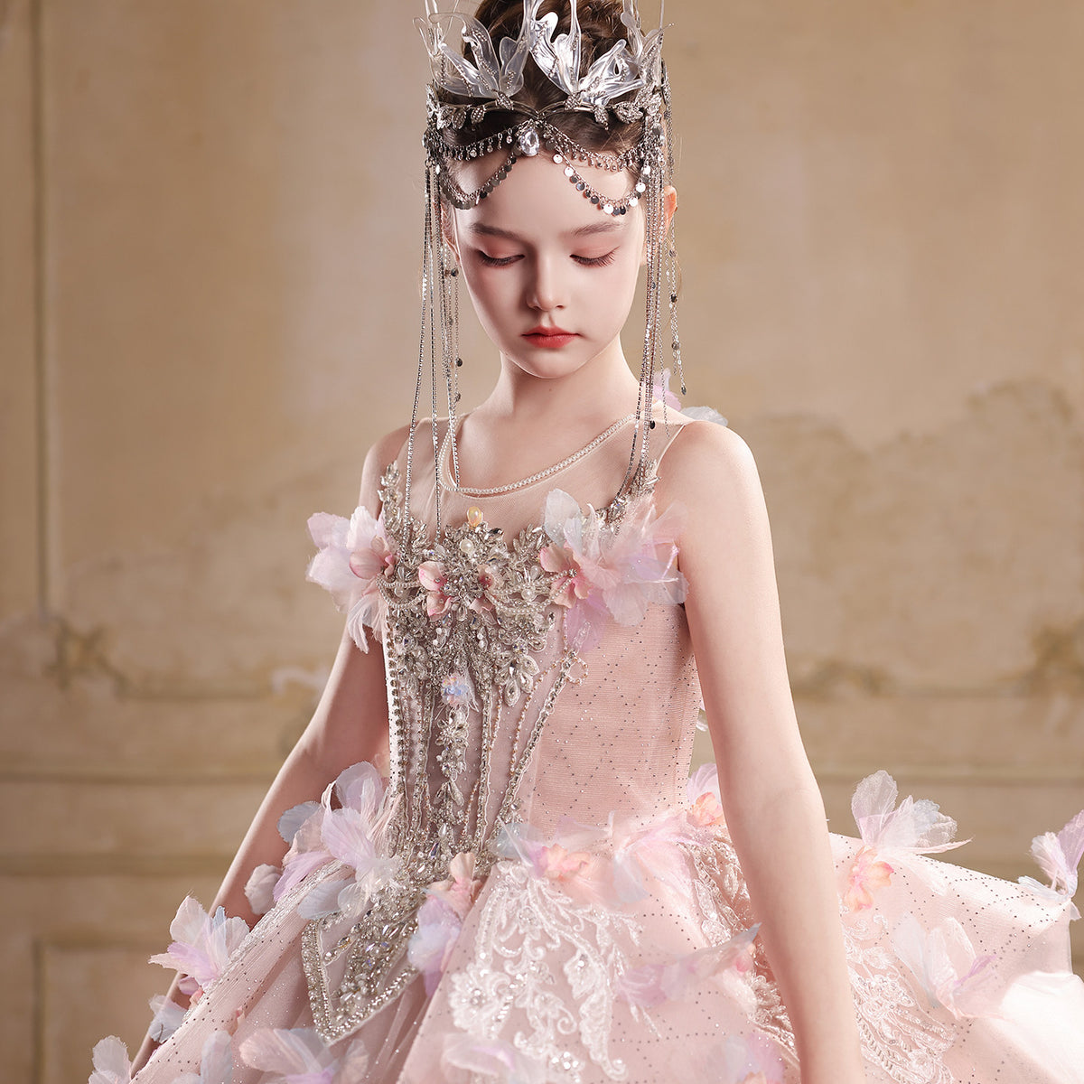 Jill Wish J111 pink flower girl dress front view
