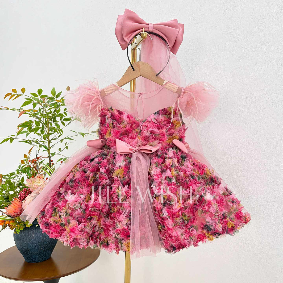 Luxury Floal Flower Girl Dress Princess Birthday Gown J846