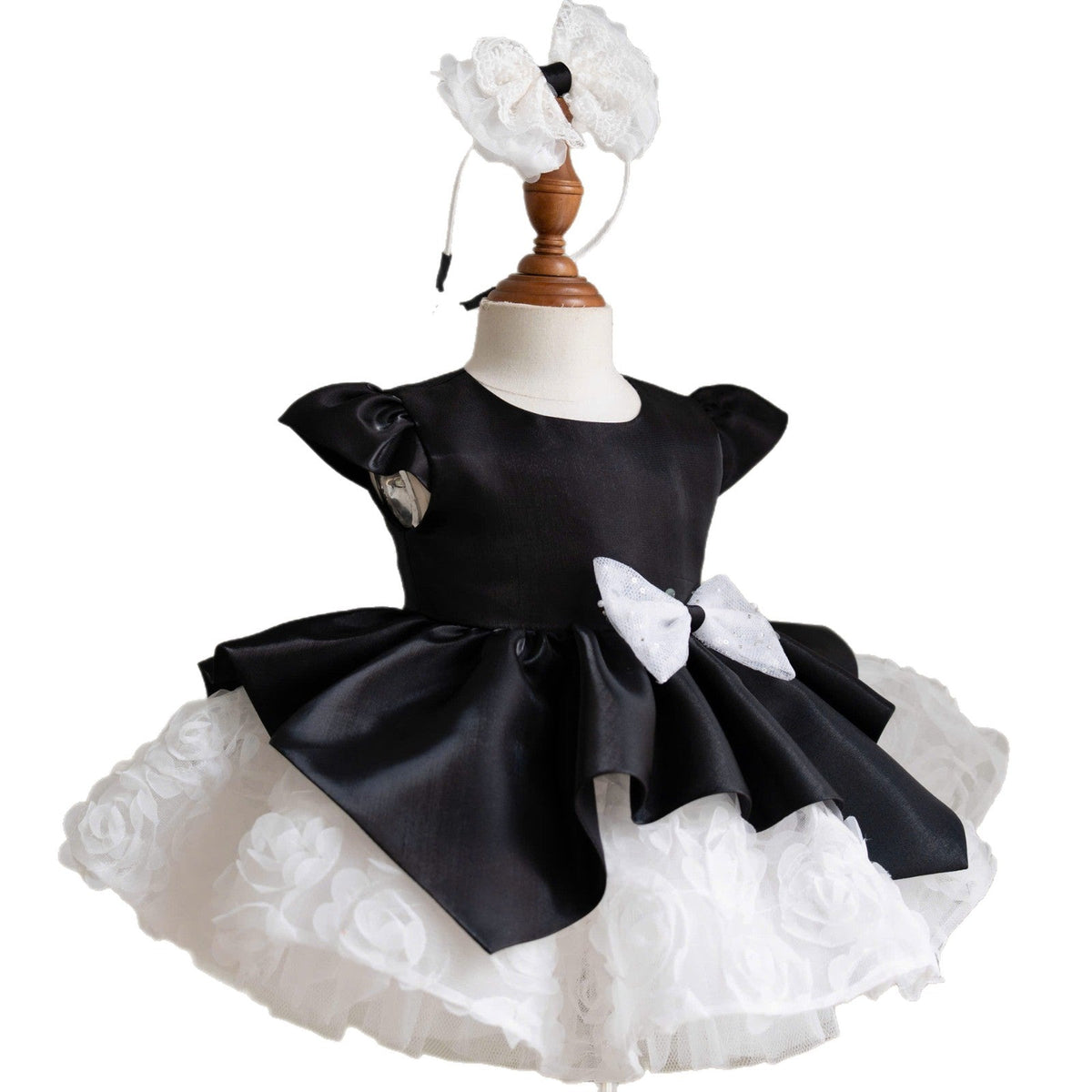 J927 satin girls party dress