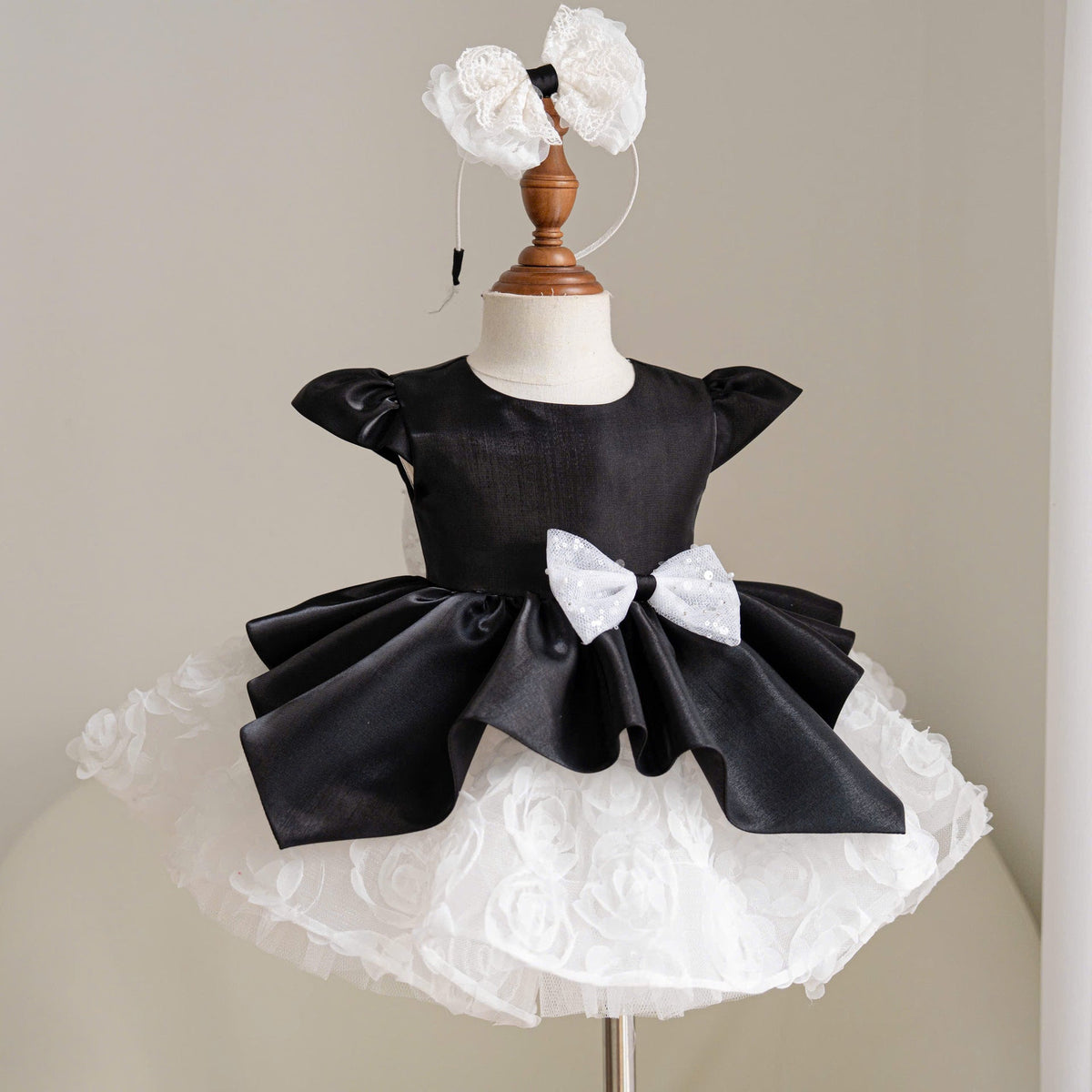 J927 satin girls party dress