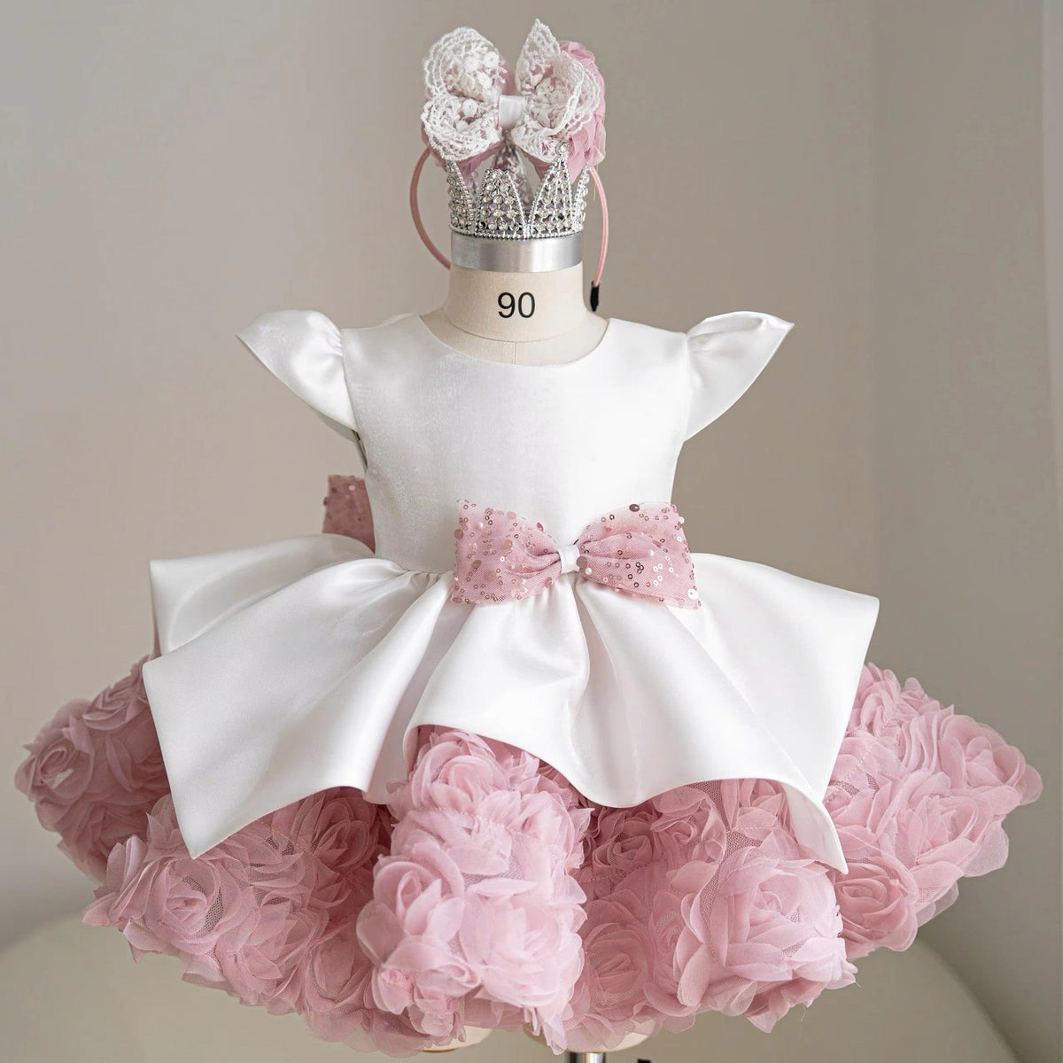 J927 satin girls party dress