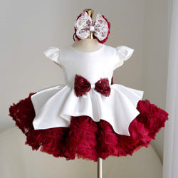 J927 satin girls party dress
