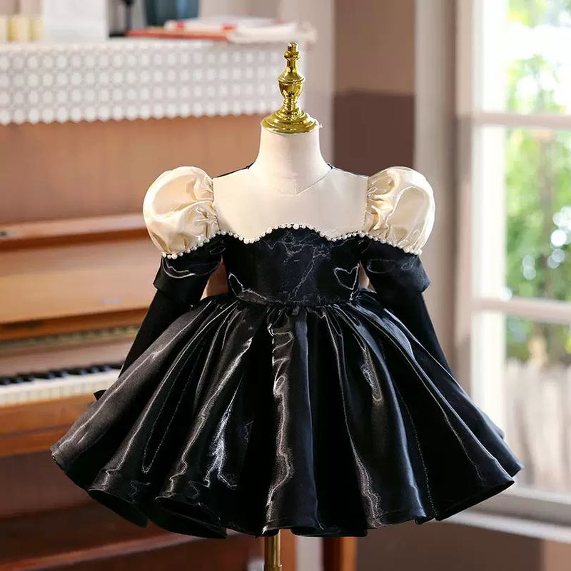 Jill Black Girl Princess Dress Knee Length for 1st Birthday J407