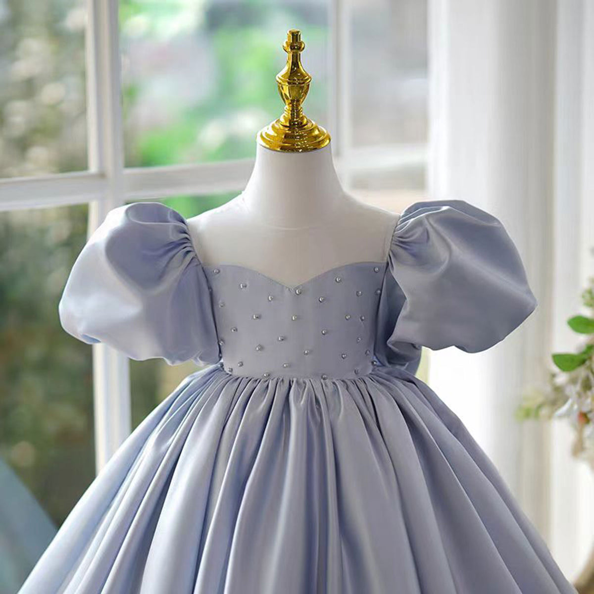 bluegirl dress Elegant Blue Girl Bridesmaides Dresses J192 Blue / child-10