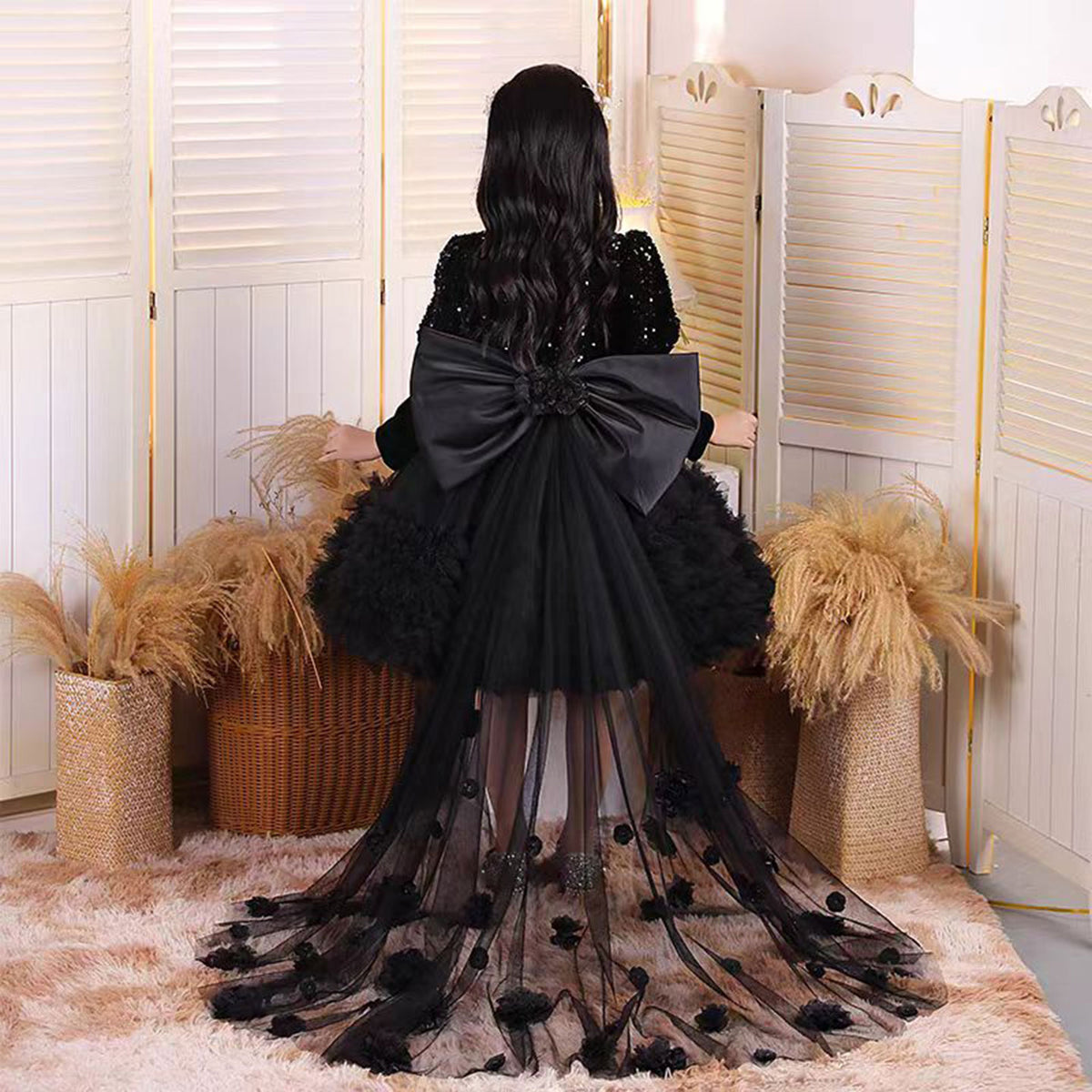 Jill Burgundy Sequins Princess Girl Dress for Birthday Pageant J406