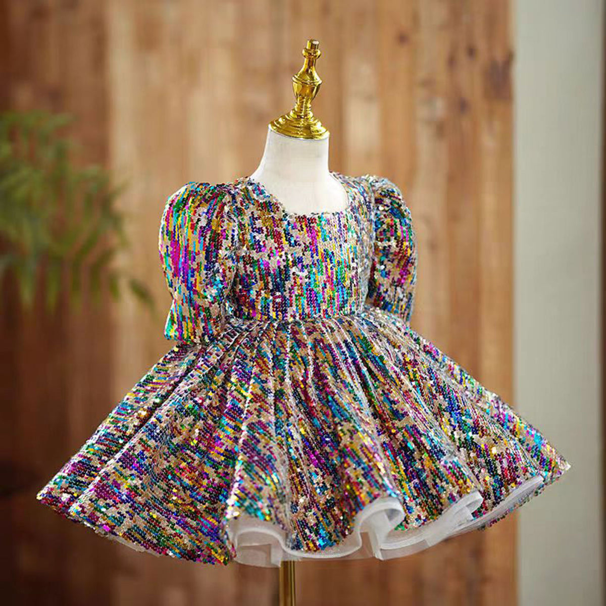 Jill Floral Beautiful Girl Dress Tulle Toddler Kids 1st Birthday Party Ball Gown J781
