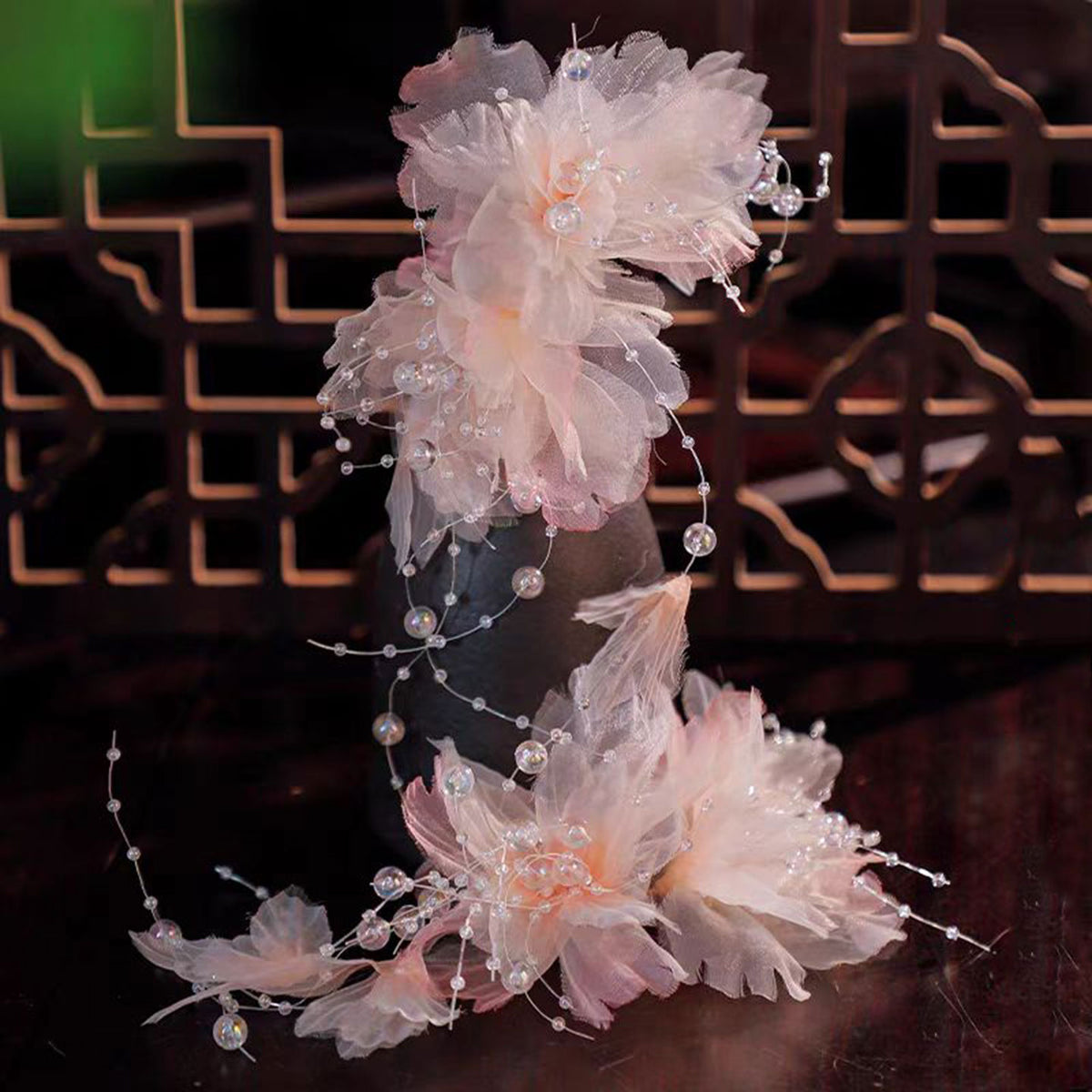 Jill Girls' Silk Tulle Tlower Perm Hairpin Vintage Beautiful Hair Accessories Fascinator W013