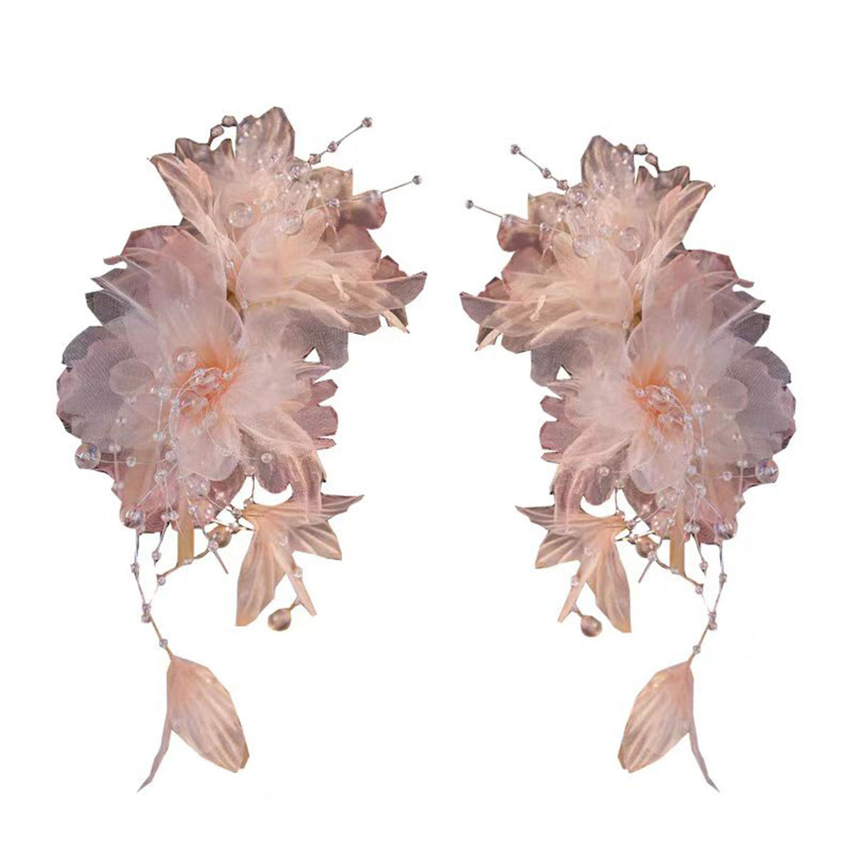 Jill Girls' Silk Tulle Tlower Perm Hairpin Vintage Beautiful Hair Accessories Fascinator W013