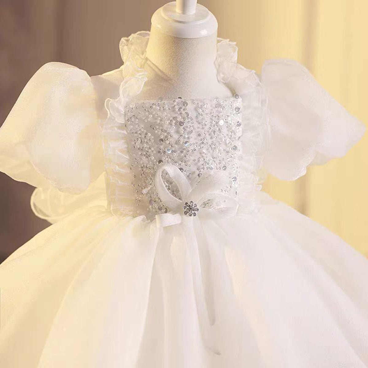 Jill Graceful Flower Princess Girl Dress Tulle for Kids Wedding Party Gown J493