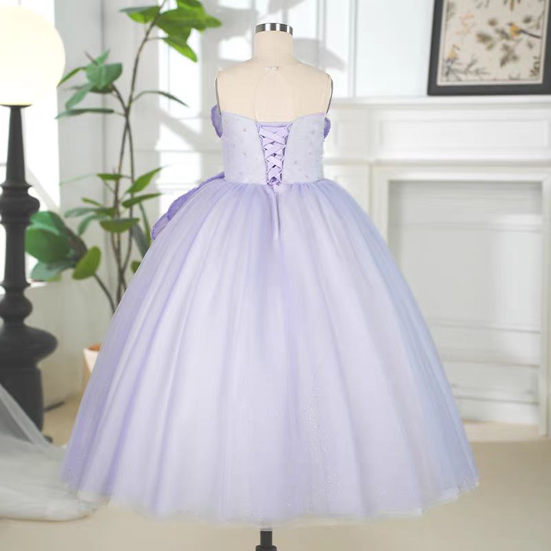 Jill Lilac Girl Dress Sequined Kids Pageant Girl Dress J331