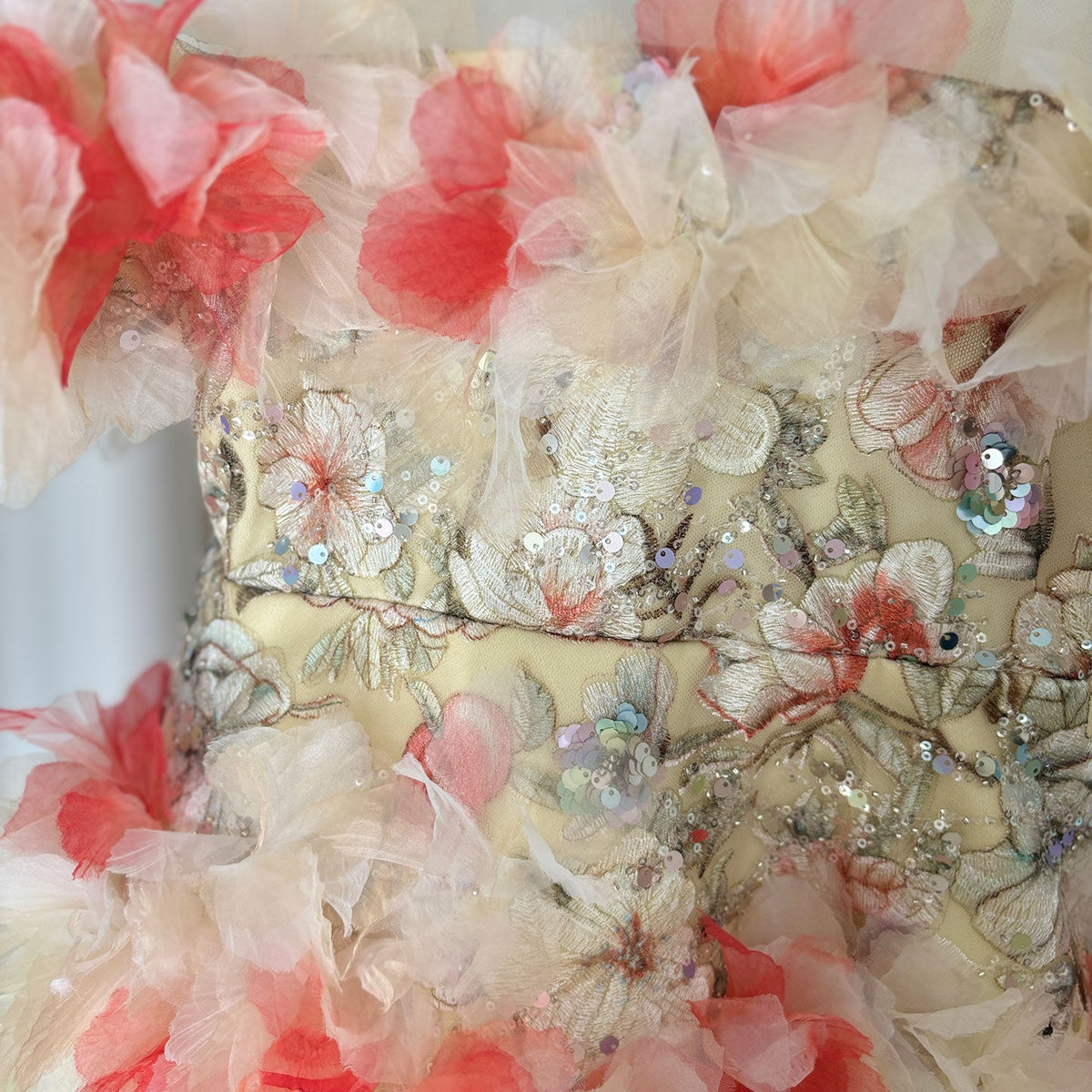 Jill Luxury Embroidery Champagne A-Line Girl Dress J064