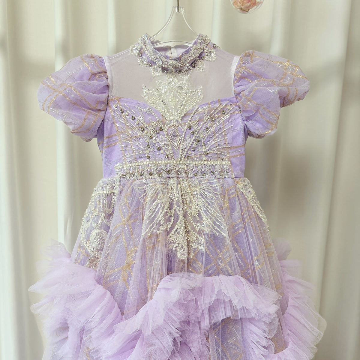 Jill Luxury Luxury Beaded Lilac Girl Dress Arabic Long Dress J184