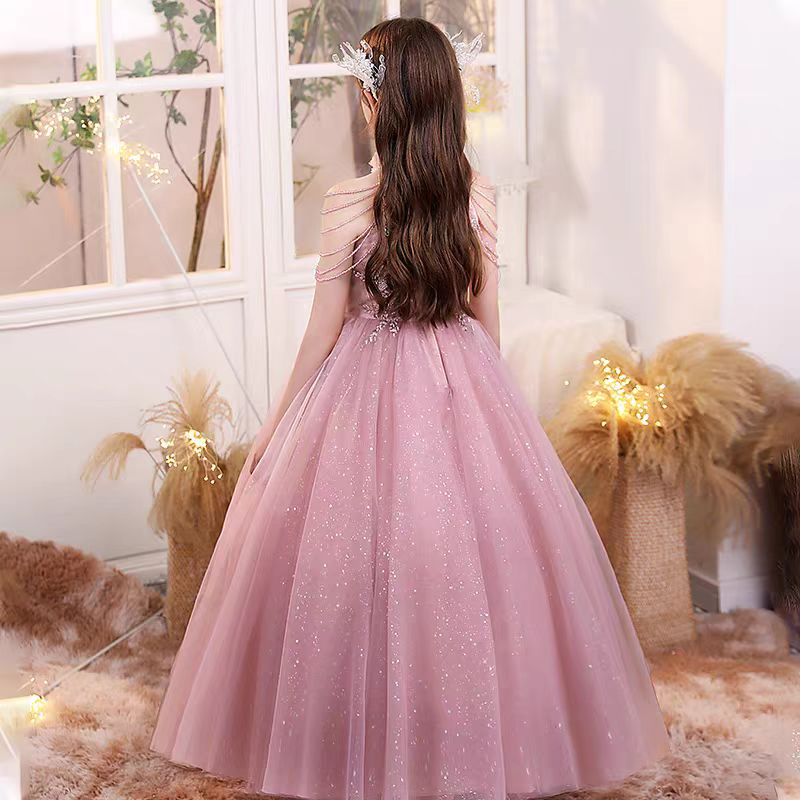 Jill Pink Flower Girl Dress kids Birthday Holiday Party Gown J232